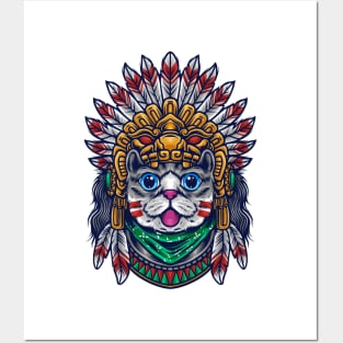 Cat Aztec Posters and Art